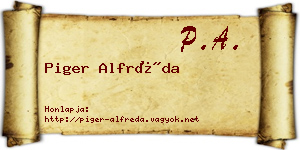 Piger Alfréda névjegykártya